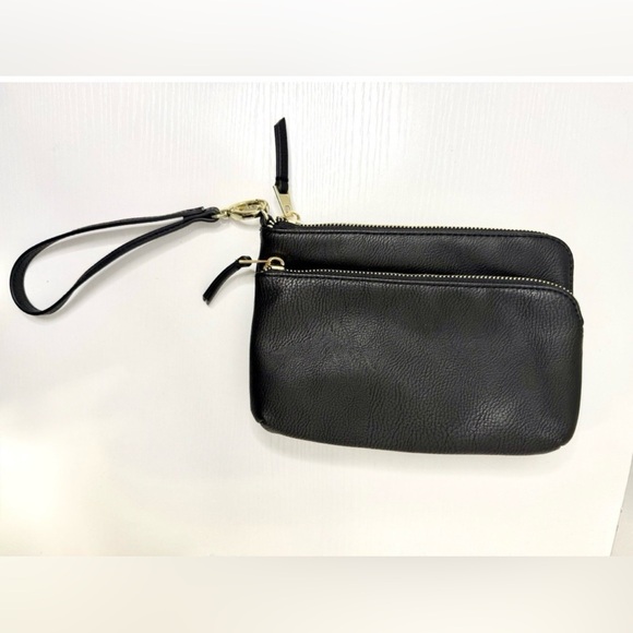 Universal Thread Double Zip Black Wristlet Clutch Wallet NWOT - Picture 3 of 6